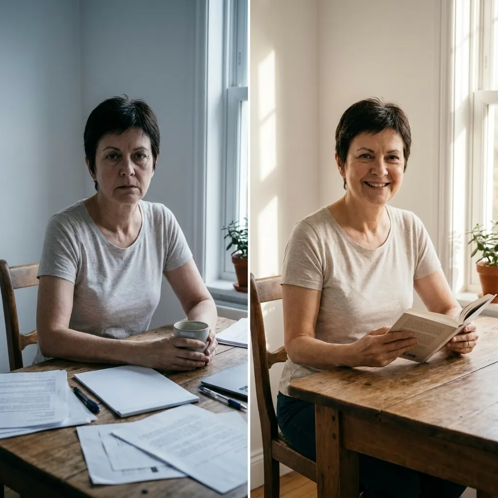 Woman experiencing improved mental clarity and focus with MemoPryl cognitive support formula